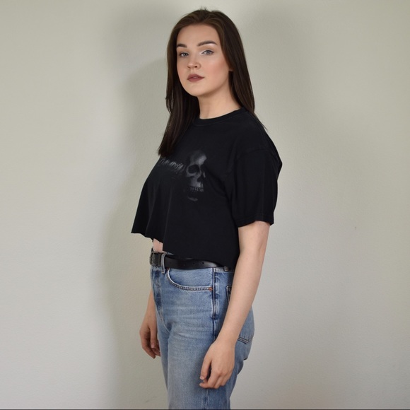 Harley-Davidson Hawaiian Skull Crop Top T-Shirt - Picture 3 of 7